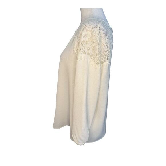 NEW Carolina Belle Women's Medium Ivory Lace Shoulder Blouse Casual Pullover NWT - Picture 2 of 8